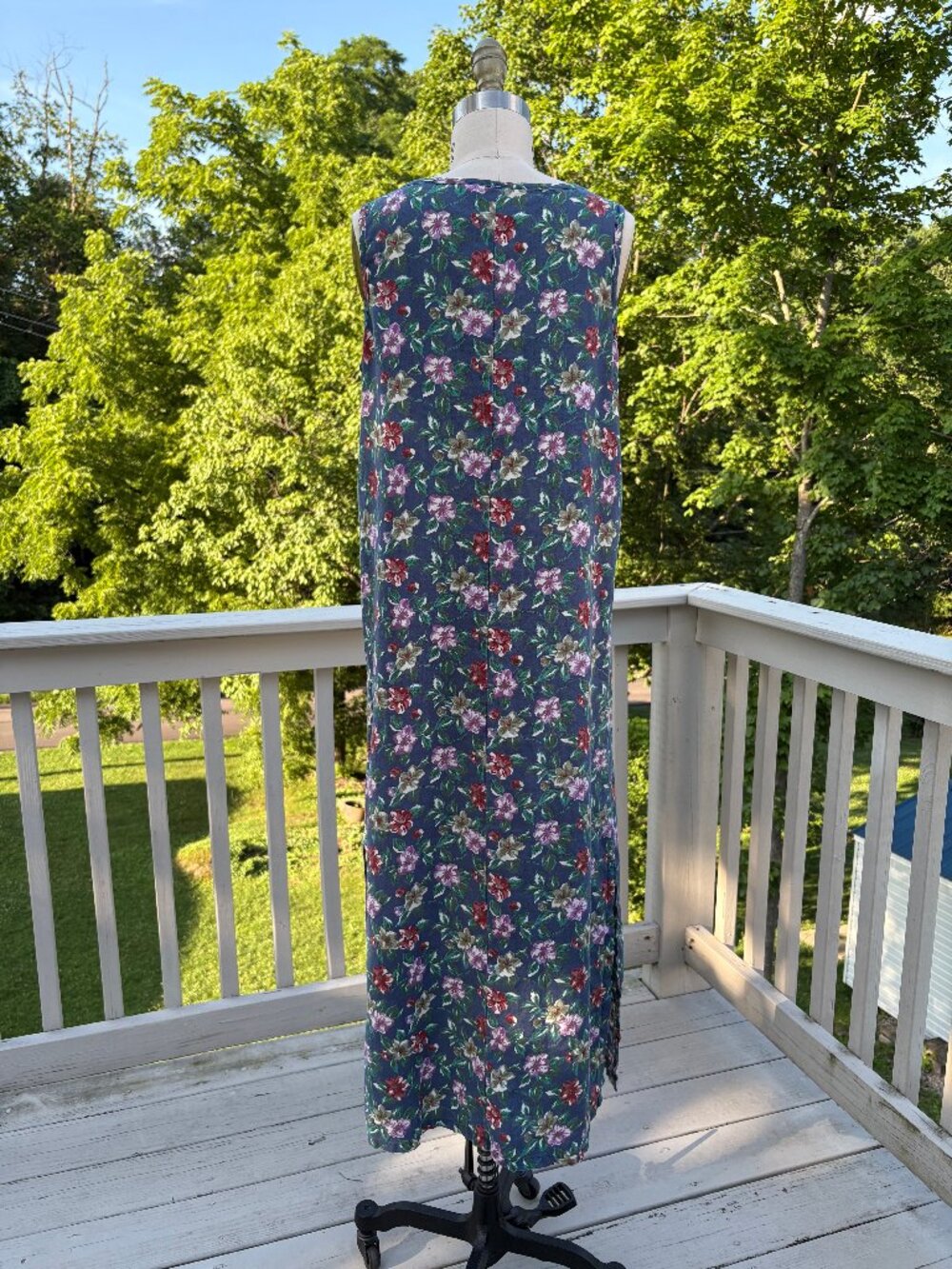 Vintage GAP 100% Linen Maxi Dress Small Floral 90s Y2K Cottagecore Dainty - Picture 7 of 9